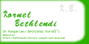 kornel bethlendi business card